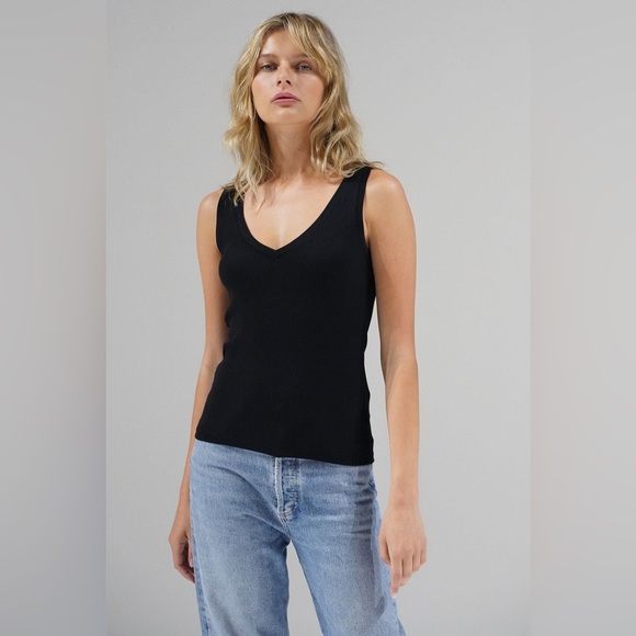 NWT LNA Clothing Ribbed V Neck Slim Tank - Picture 1 of 8
